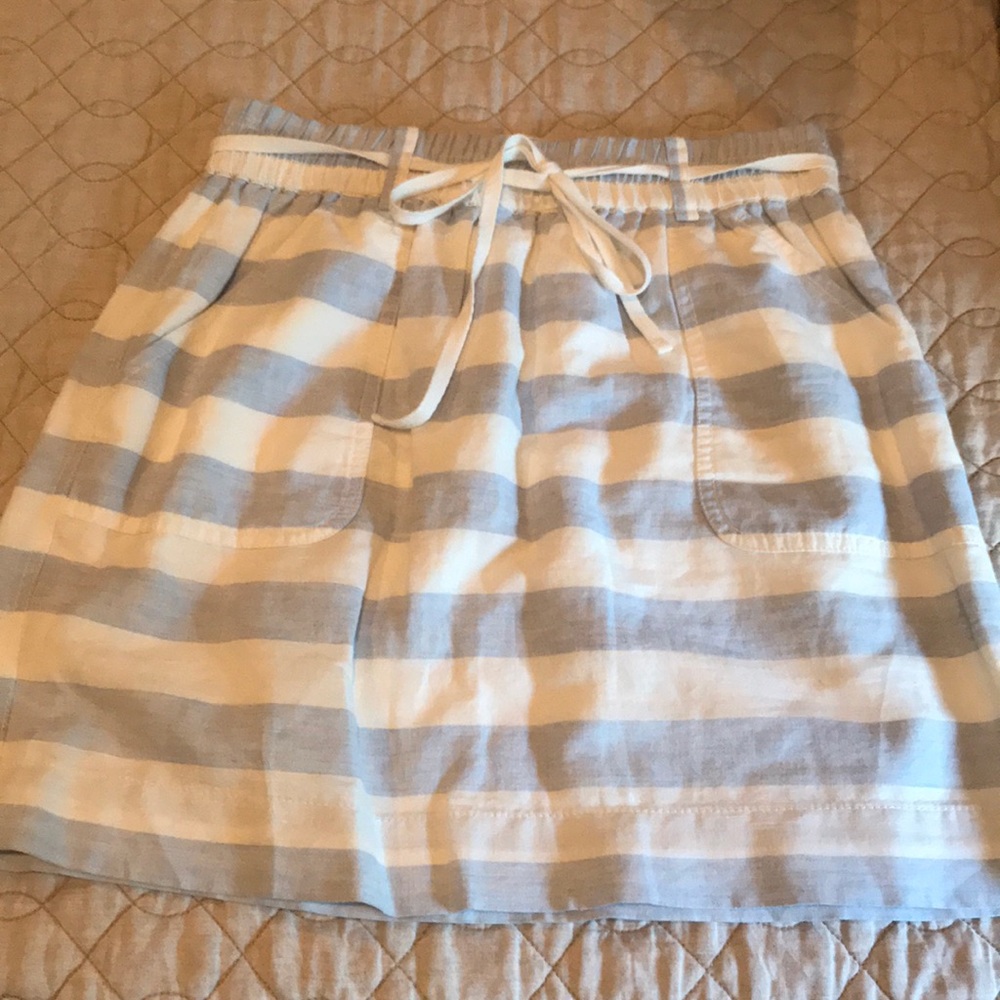Loft linen striped skirt